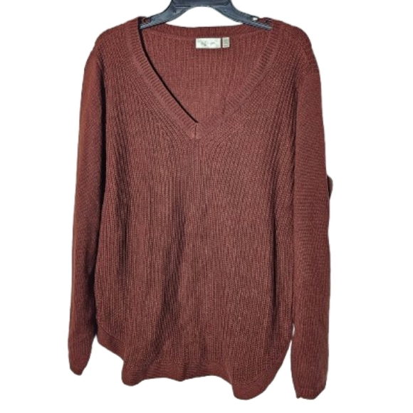 RD Style Women's V-Neck Sweater In Rust Size XXL NWOT - Picture 1 of 6